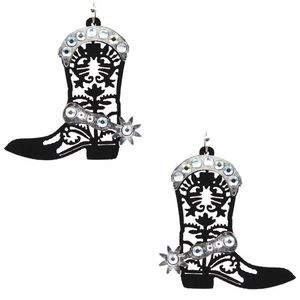 Western style boots earrings